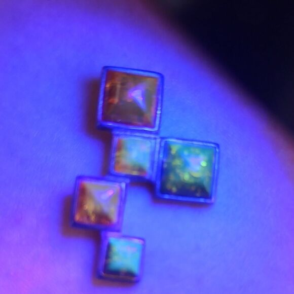 Geometric Sterling Silver Amber Pendant - Picture 2 of 5